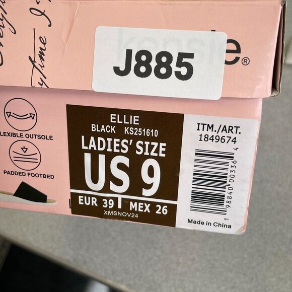 Kensie Women's Size 9 Ellie Black Slides Knit Wedge Sandals - Picture 5 of 5